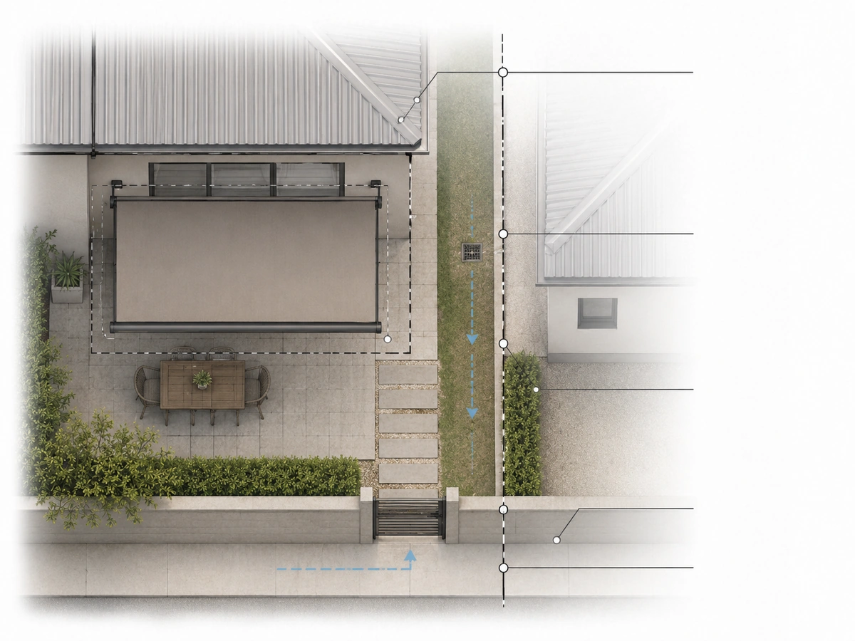 Visual guide to the main considerations for Boundary, Building-Line and Neighbour Considerations