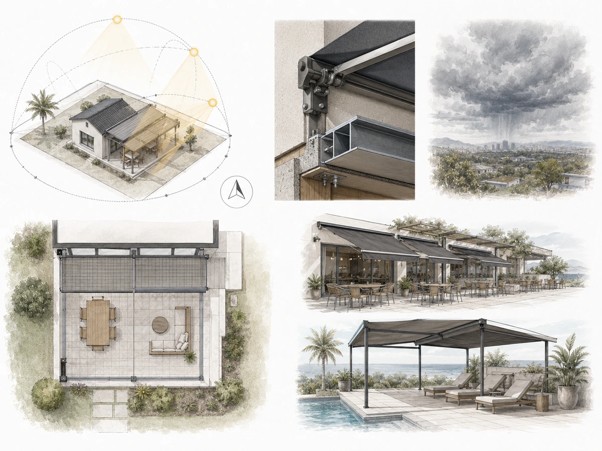 Visual explanation of awning and patio shade design
