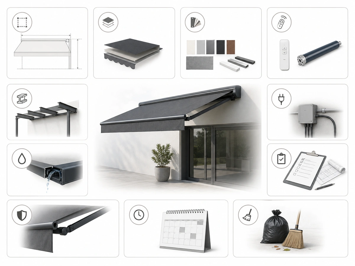 Visual guide to the main considerations for Awning Quote Checklist