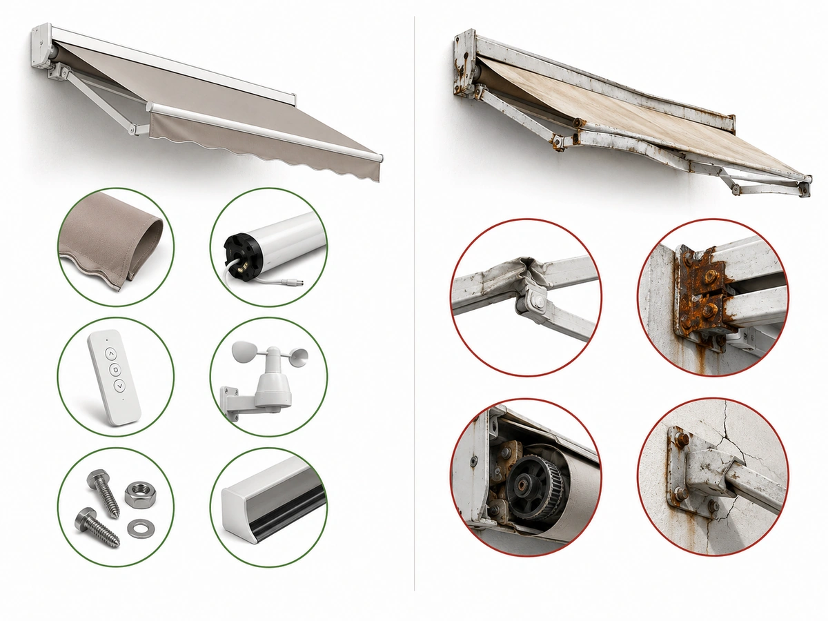 Visual guide to the main considerations for Repair or Replace an Awning?