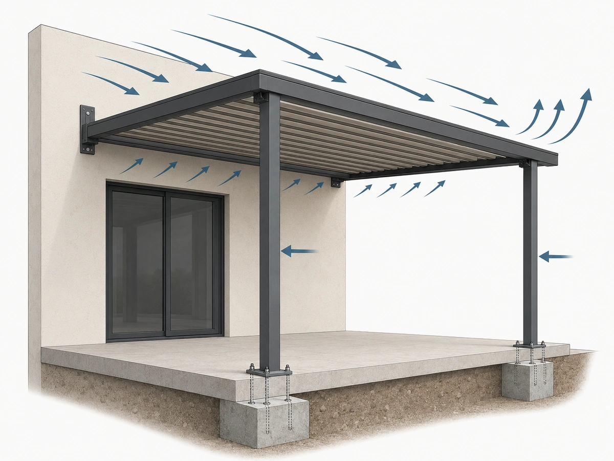Visual guide to the main considerations for SANS 10400, Wind Exposure and Awnings