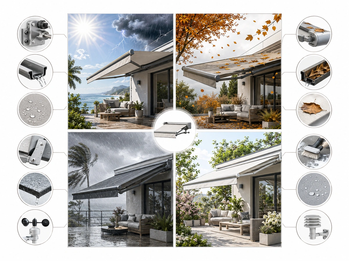 Visual guide to the main considerations for Seasonal Awning Maintenance Checklist