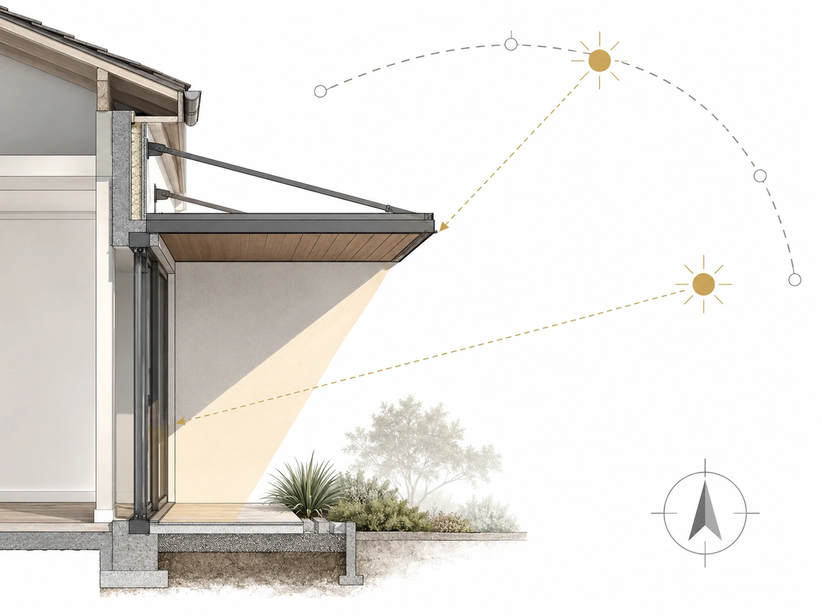 Visual guide to the main considerations for Sun Angles and Patio Orientation